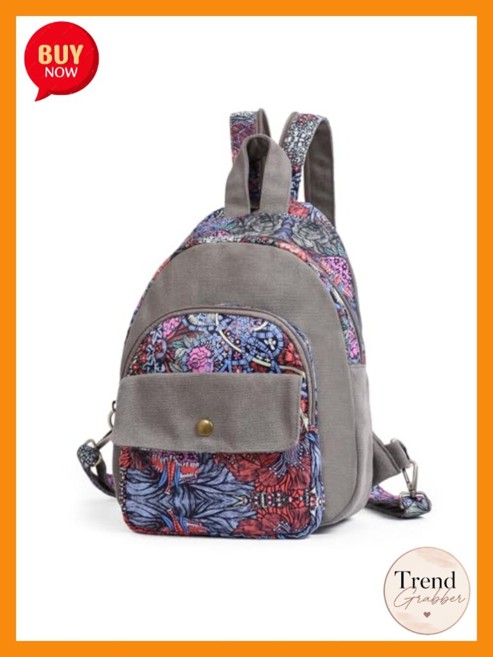Floral Small Backpack Purse for Women, Boho Lightweight Crossbody Work Bag